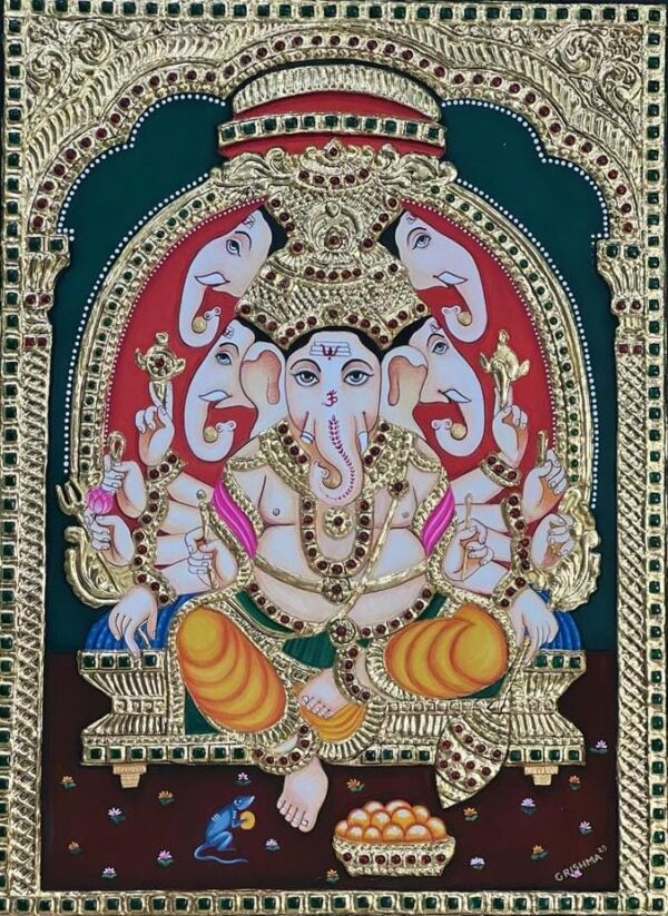 Panchmukhi Ganesha - Tanjore